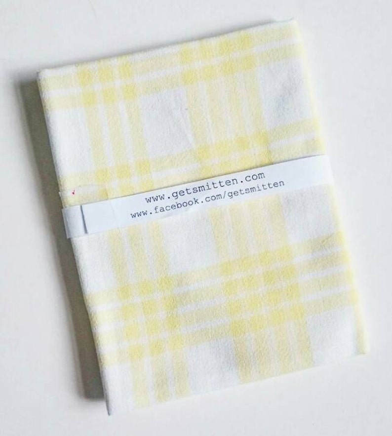 Sunshine Yellow Gingham Check Geometric Grid Cotton English Vintage Sheeting Fabric Fat Quarter image 2