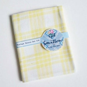 Sunshine Yellow Gingham Check Geometric Grid Cotton English Vintage Sheeting Fabric Fat Quarter image 1