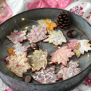 Autumn Garland Tutorial, Digital PDF, Fall craft project, Autumn Decor Craft, Leaf Bunting, LED fairy lights, Halloween DIY, Samhain Altar
