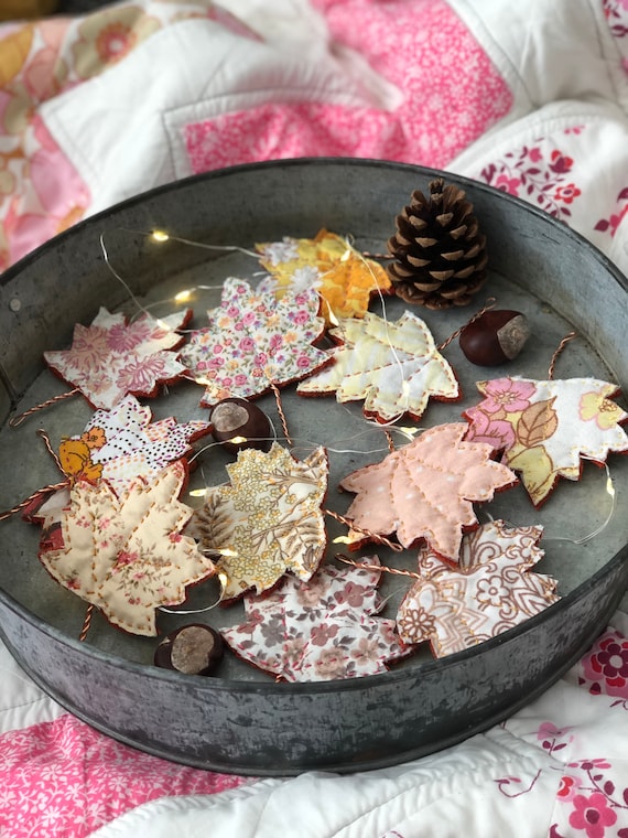 Autumn Garland Tutorial, Digital PDF, Fall craft project, Autumn Decor Craft, Leaf Bunting, LED fairy lights, Halloween DIY, Samhain Altar