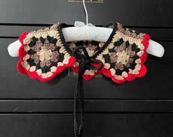 Gola de crochê com ponto vovó, padrão digital em PDF para download, padrão de crochê para iniciantes, estilo boho cottagecore para festivais.