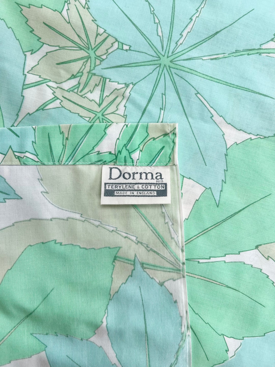 Rare Vintage Dorma Flat Sheet.tropical Leaf. Plant Lover. Retro Bedding