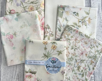 Vintage Fabric Gift Set-Gift Idea-Country Diary Edwardian Lady-Vintage Fabric-Fat Quarter Bundle-Vintage Sheets-Nature Lover-Garden Flowers