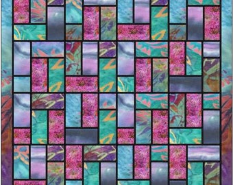 Stained Glass Batik Quilt Pattern Digital