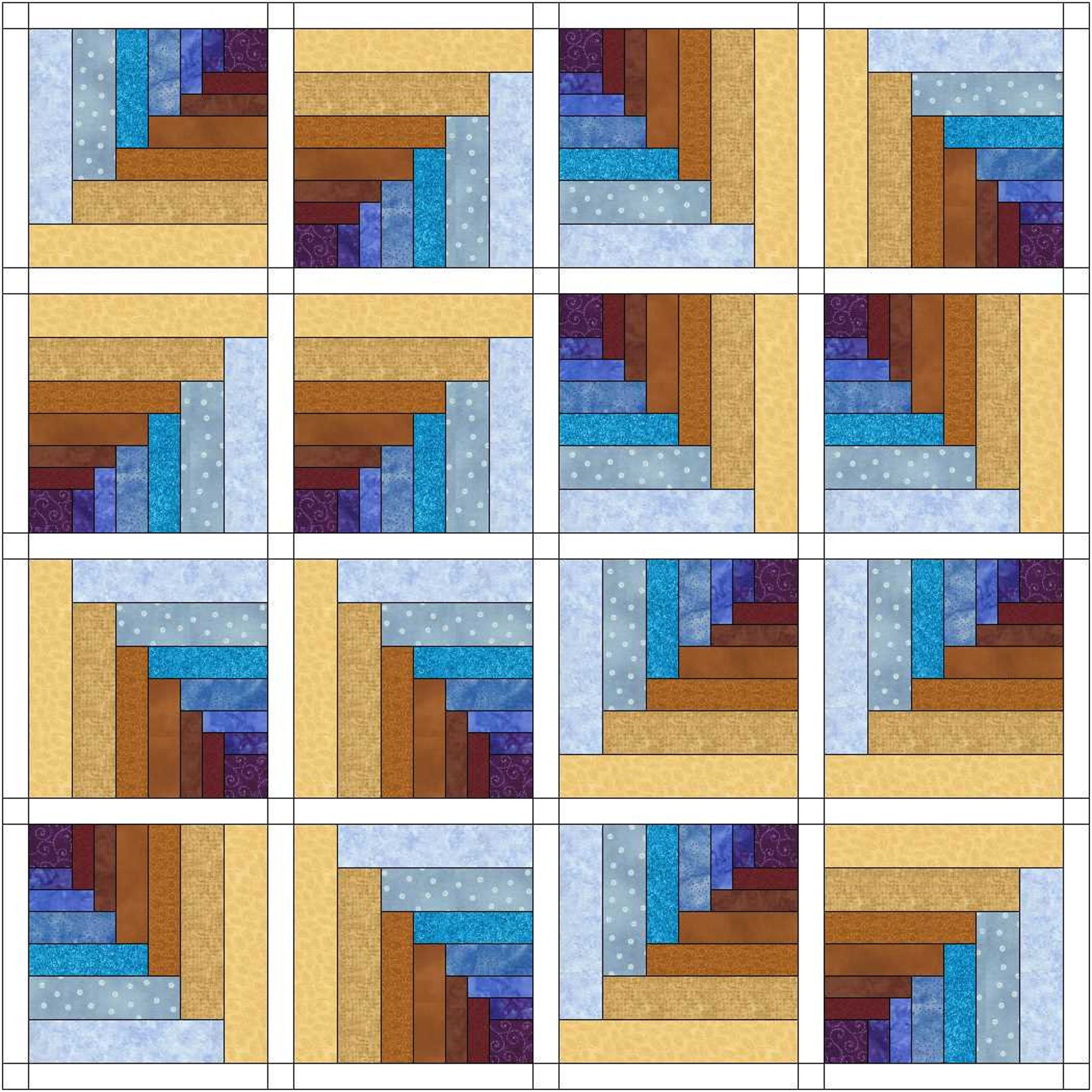 Log Cabin Tunnels Quilt Pattern Digital Etsy