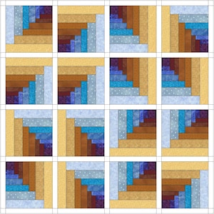 Log Cabin Tunnels Quilt Pattern Digital