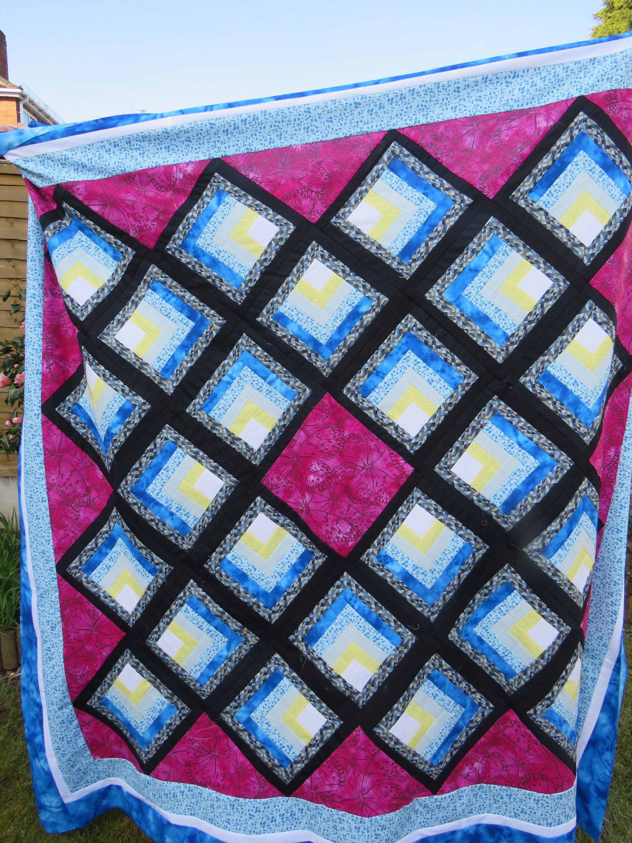 Log Cabin Tunnels on Point Quilt Pattern Digital 70 Etsy