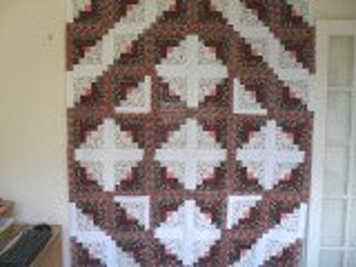 Log Cabin Star Quilt Pattern Digital Download Patchwork | Etsy