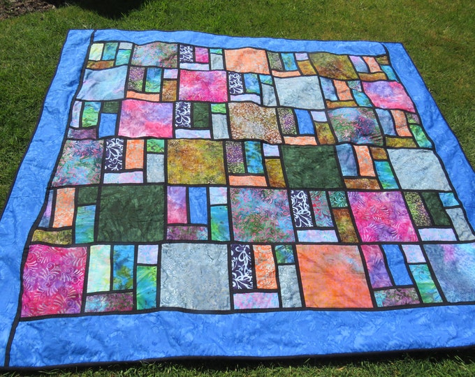 Stained Glass Batik Large Quilt Pattern Digital Easier Method of