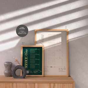 Editable Price List Template, Beauty Salon Menu, Small Business Service List, Makeup Artist Price Sheet, 5x7 & 8x10 Free Canva Template