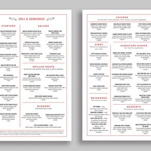 Plantilla de Menú para Trattoria Italiana | InDesign Editable | Diseño Elegante