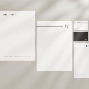 Plantilla membrete corporativo, papel de carta para edición de Canva, Papelería A4 con datos de empresa, encabezado clásico A4 i DL con logo