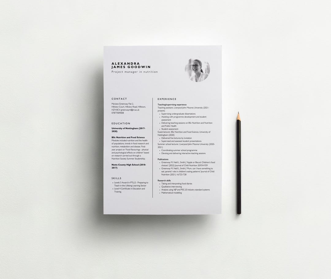 Minimalist Resume Template, Editable CV for CANVA, Professional Two ...