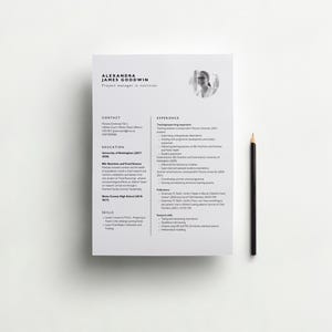 Plantilla de currículum profesional, CV moderno y minimalista en Canva, imprimible y fácil de editar y descargar US letter 8,5 X 11 pulgadas