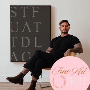 Black STFUATTDLAGG  | Drop-Shipped Fine Art Poster | Bookish Sexy Pop Art Print, Wall Decor, Provocative Quote,  Typographic Artwork
