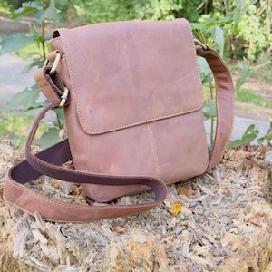 Bolso bandolera de piel, bolso de piel auténtica, bolso bandolera de piel hecho a mano, bolso de piel de grano completo, bolso bandolera de piel vintage, piel minimalista