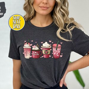 Valentine Coffee True Love T-shirt, Coffee Lover Gift Shirt, Coffee is My Valentine, Valentine Coffee Love Shirt, Pink Valentine Tee -VD022