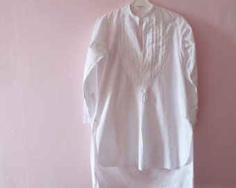 Vintage unisex dress shirt from early 20th century France with issues