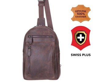 Umhängetasche aus echtem Leder, handgefertigte Schultertasche, verstellbarer Riemen, Geschenk zum Muttertag