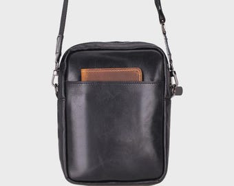Genuine Leather Sling Bag, Minimalist Crossbody Phone Purse, Everyday Hands-Free Bag