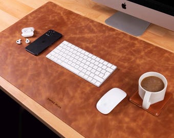 Full-Grain Leather Desk Mat – Large Office & Gaming Pad (91x48 cm)