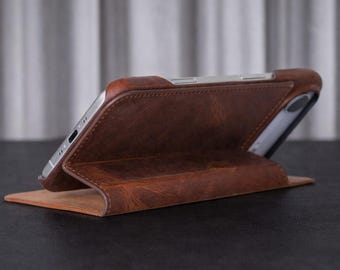 iPhone 17 Air Leather Wallet Folio, Card Holder Stand Cover, Wireless Charging