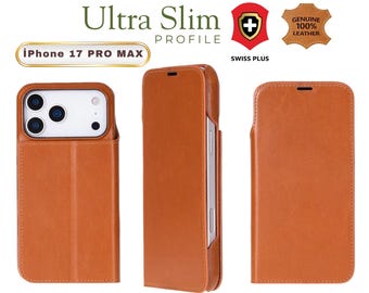 iPhone 17 Pro Max Leather Wallet Case, MagSafe Folio with Card Holder Stand