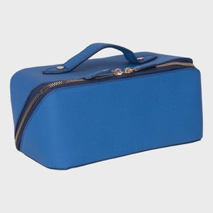 Makeup Bag | Unisex Travel Toiletry Organizer | Zippered Cosmetic Case | Handmade Genuine Leather Dopp Kit Ella Leather