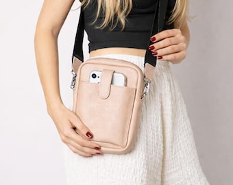 Genuine Leather Sling Bag, Minimalist Crossbody Purse, Handmade Everyday Bag