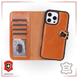 iPhone 15 Pro Max, Echt Leren Hoesje – iPhone 15 Serie, Magisch Afneembaar Ontwerp voor Stijl en Bescherming.