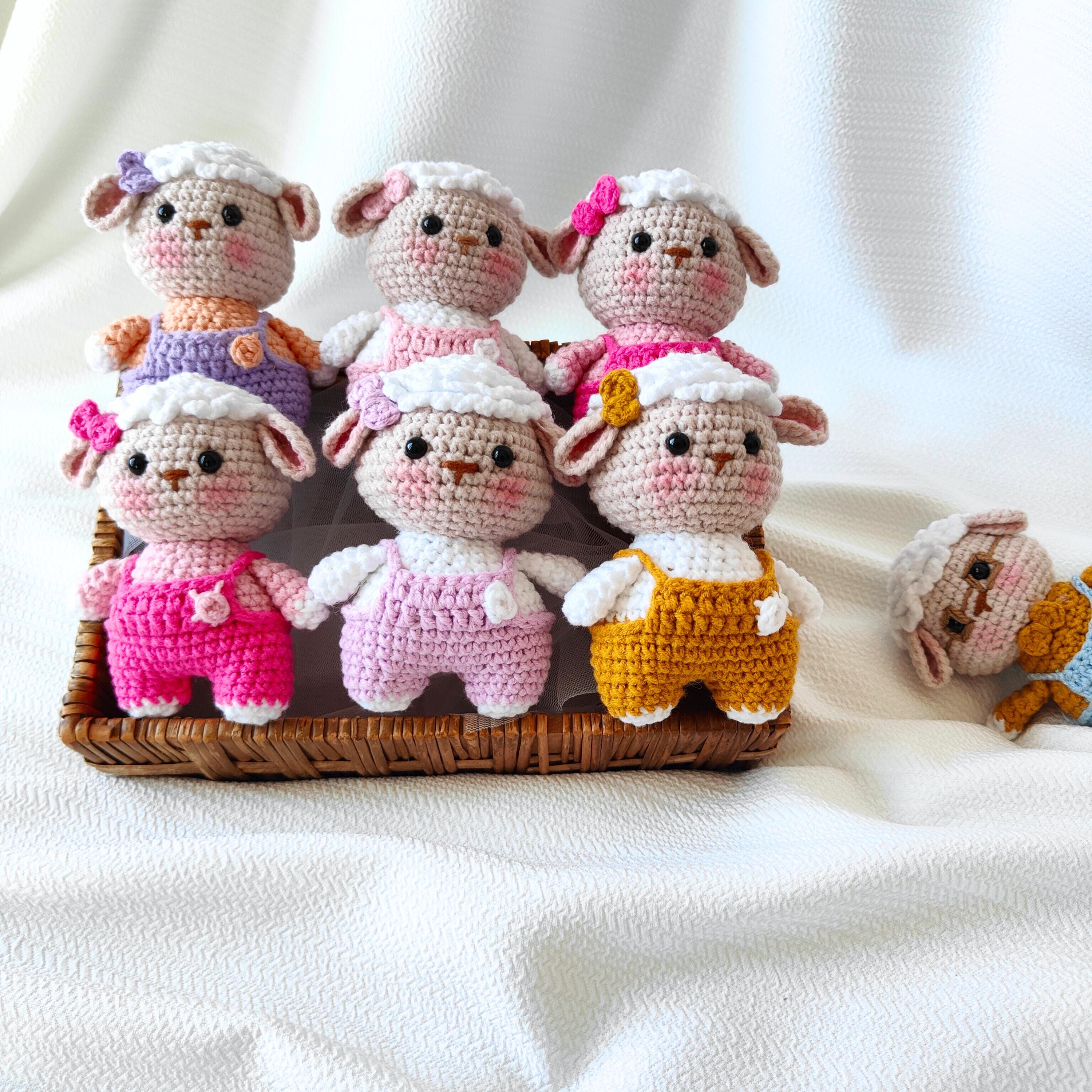 Personalized Baptism Lamb Gift, Amigurumi Stuffed Lamb Baptized Gift, Baptism Lamb for Girls, Bible Verse Lamb Toy Gift