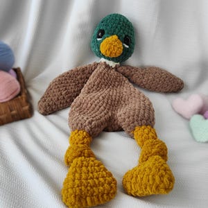 Large Mallard Duck Lovey Snuggler, Crochet Amigurumi Duck Snuggler,  Hunting Themed Baby Snuggle Animal, Christmas in July Goose