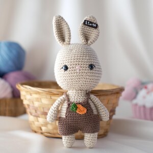 Personalisierte handgemachte Osterkorb Geschenkideen für Kinder, Osterkaninchen Stofftier Häschenkaninchen