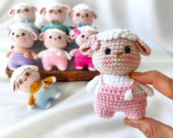 Finished Amigurumi and Crochet Mini Sheep for Sale, Welcoming Baby Gift
