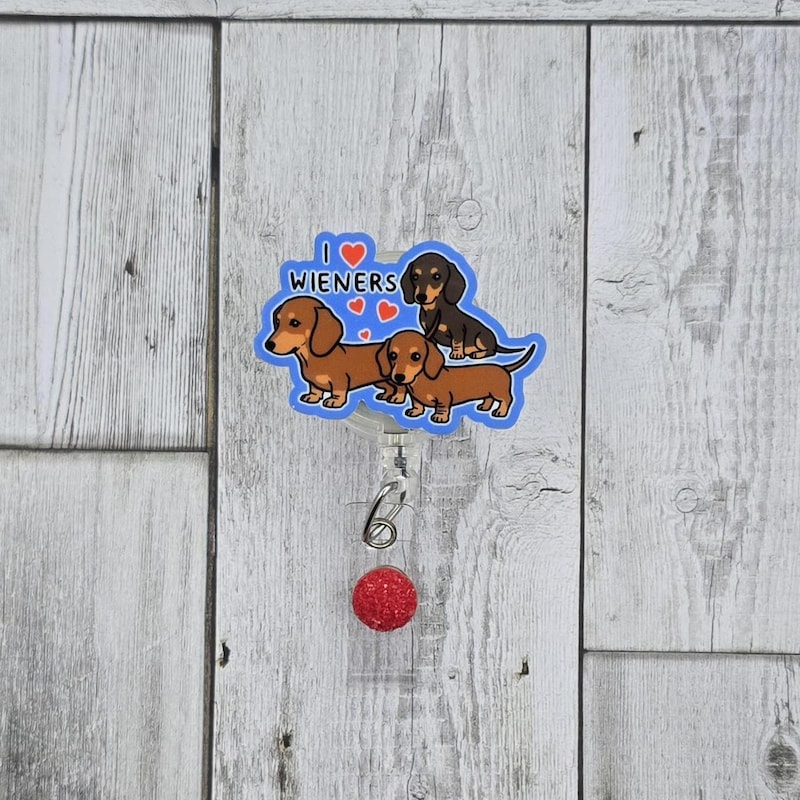 Fun Technology Badges Wiener Dog Mom Badge Reel - Etsy