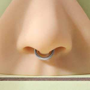 16G Titan Dreischicht Septum Ring, 8 mm / 10 mm Silber Helix Hoop Ohrring, Gold Conch Ring Clicker, Klapp Daith Ohrringe, Piercing Schmuck