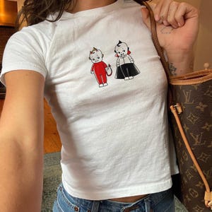 Halloween Kewpie Baby Tee - Retro Vintage Baby Tee, Spooky Halloween Shirt, Sonny Angels Shirt, Trendy Babytee, Coquetteful, Doll Baby Tee
