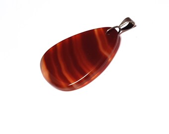 Agate pendant with sterling silver mount vintage full English hallmark