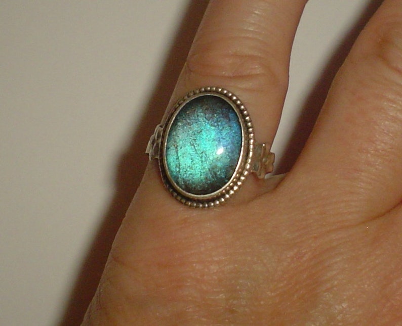 Silver ring sterling butterfly wing Deco vintage size 8 UK Q