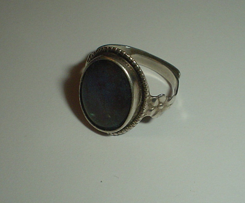 Silver ring sterling butterfly wing Deco vintage size 8 UK Q