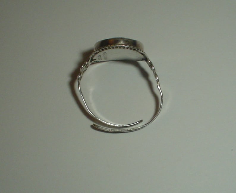 Silver ring sterling butterfly wing Deco vintage size 8 UK Q