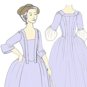 Offene Robe Schnittmuster von 1730-1760 (18.Jh.)