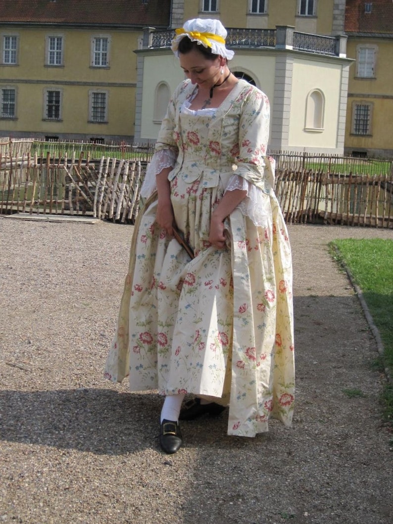 Open Robe 17301760 Dress Pattern 18th Century Etsy Denmark