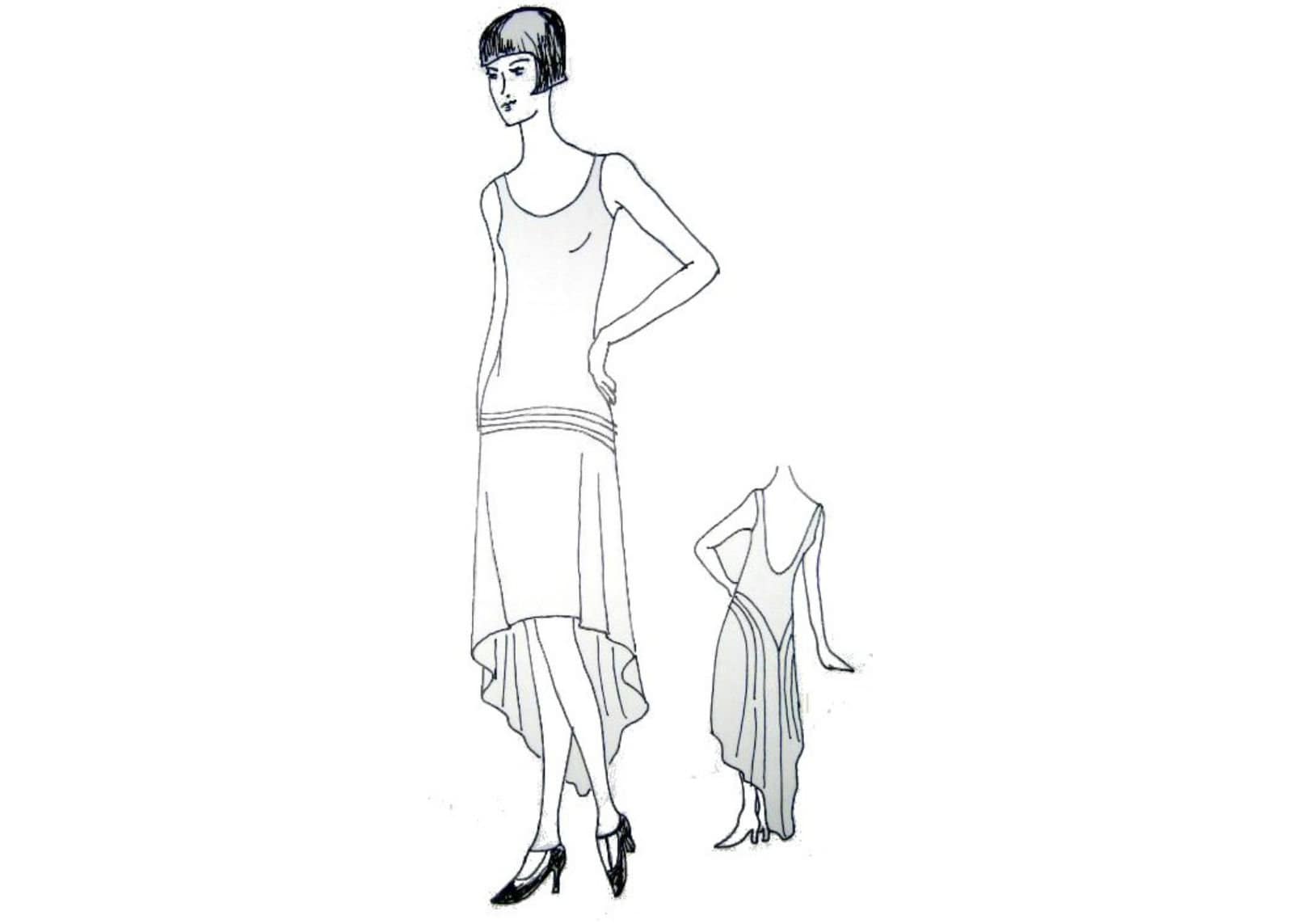 Champagne Mood Dress 1920s Flapper Dress Pattern Etsy UK