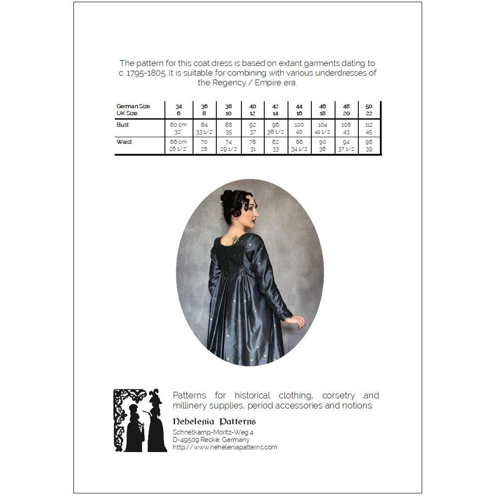Regency Open Robe 1790-1805 Pattern - Etsy