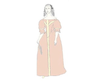 1660s Baroque Dress Pattern (17th Century)