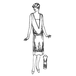 1928 partij japon - een flapper jurk-patroon