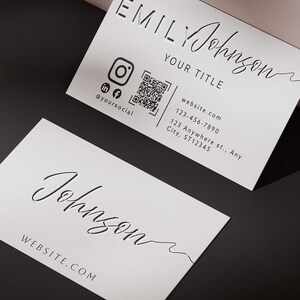 Plantilla de tarjeta de presentación editable / Descarga instantánea / Tarjeta de presentación DIY / Plantilla de Canva imprimible y personalizable