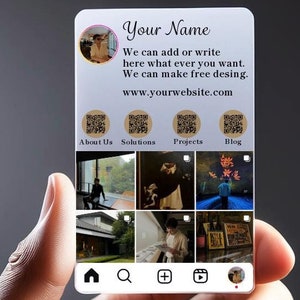 Instagram Visitenkarten | Transparente IG Social Media Visitenkarten | Benutzerdefinierte Design-Plastikkarte für Business-PVC-Karten für jedes Desing