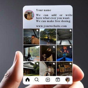 Instagram Visitenkarten | Transparente IG Social Media Visitenkarten | Benutzerdefinierte Design-Plastikkarte für Business-PVC-Karten für jedes Desing